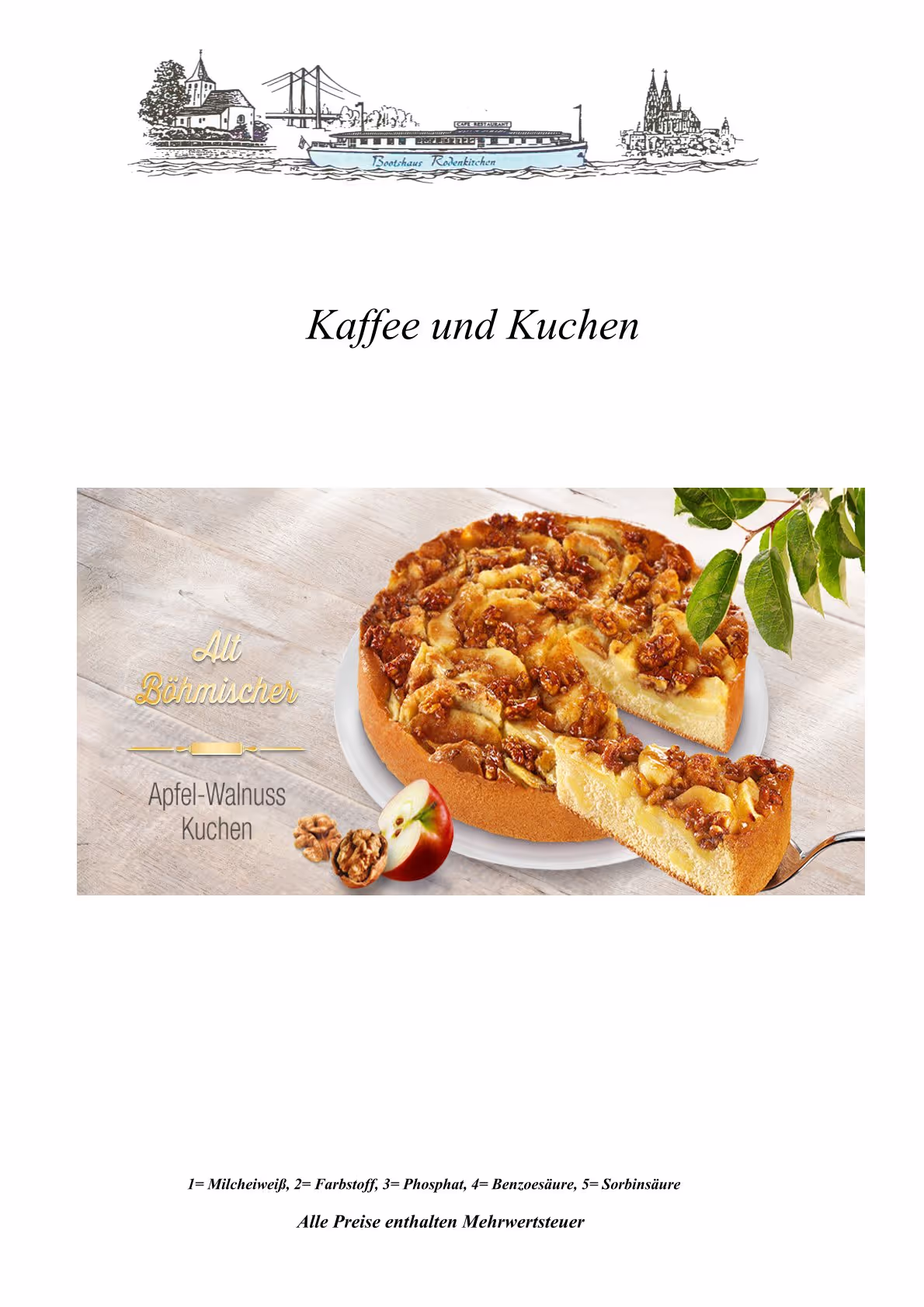 Kaffee-,Kuchenkarte